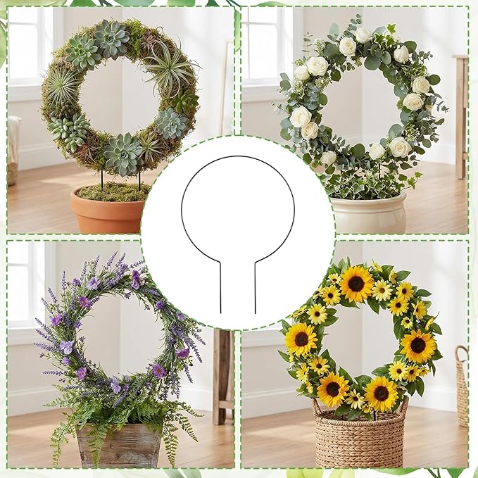 3 Pack Small Round Metal Plant Trellis, 11 Inch Black Iron Trellis Climbing Plants Indoor Outdoor Plant Support for Potted Vines Flowers