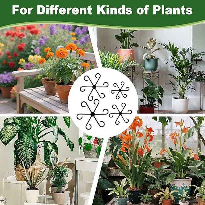 16pcs Plant Stem Support, Plant Support for Indoor Plants, 4 Sizes Climbing Houseplant Stem Holders, Reusable Plant Stabilizer, Indoor Plants Accessories