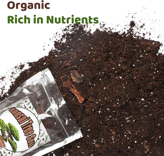 Bonsai Soil Mix 1qt Ready to Use, Organic Bonsai Tree Soil Fits for Small Bonsai Pot, Suitable for Bonsai Seedling, Repotting, or Bonsai Starter Kit