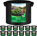 12-Pack 7 Gallon Thickened Non-Woven Grow Bags, Aeration Fabric Pots with Handles