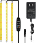 iPower 40W LED Grow Light Strips for Indoor Plants with Auto ON/Off 3/9/12H Timer 10 Dimmable Levels 48 LEDs Per Tube Sunlike Grow Lamp for Hydroponics Succulent, Yellow