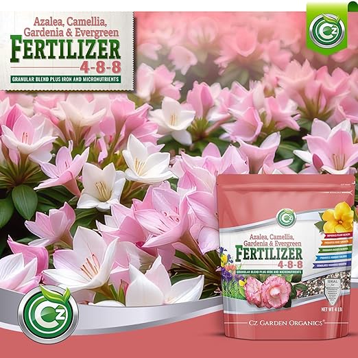 4-8-8 Azalea, Camellia, Gardenia & Evergreen Fertilizer - Made in USA - NPK + Micronutrients Plant Food for Indoor/Outdoor Plants & Flower Gardens