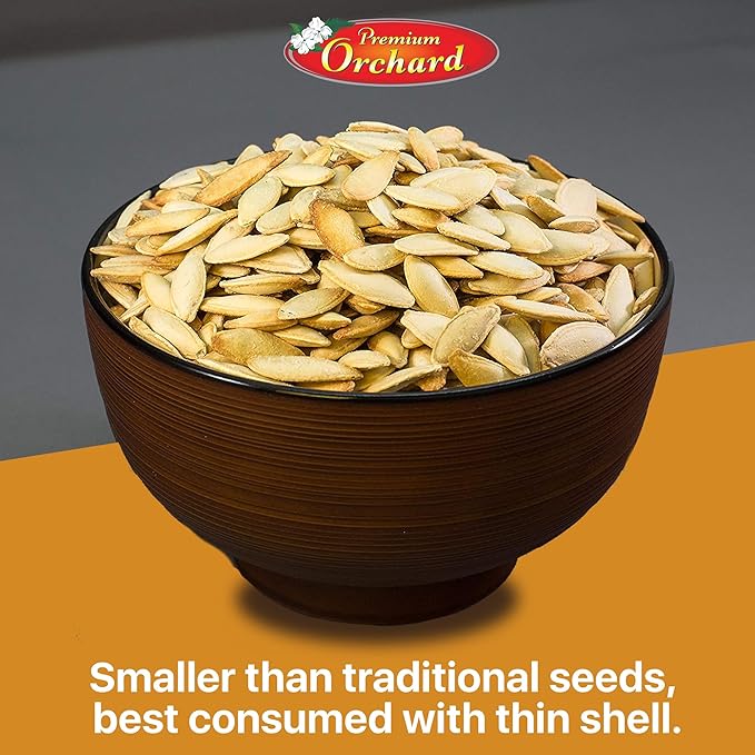 ROASTED PUMPKIN SEEDS to Eat in Shell by Premium Orchards MIXED NUTS - Salted with Sea Salt - Non-GMO Vegan Fresh Healthy Snacks/ - Great source of Plant Protein, Zinc, Magnesium & Iron (Value Pack - 3 Bags)
