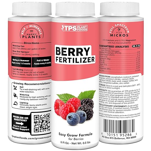 Berry Fertilizer – Liquid Plant Food for Bigger Harvests, Stronger Roots & Healthy Growth, 8 oz