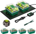 VIVOSUN 6-Pack Seed Starter Trays with 10"x20.75" Seedling Heat Mat, Self-Adjusting Dual Digital Display Temperature Controller, 72-Cell Seed Starter Kit with Humidity Dome, Reusable Propagation Trays