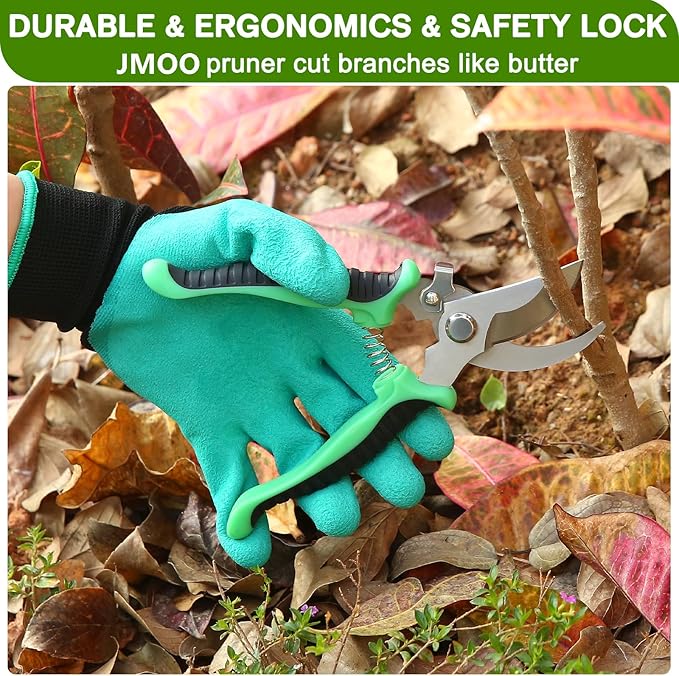 JMOO Garden Tools, 8-Piece Garden Tool Set with Non-Slip Ergonomic HandlesIdeal for All Ages, This is The for Dad and Mom, and Gardening Enthusiasts.