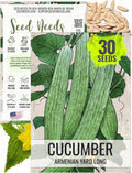 Seed Needs Cucumber Seeds for Planting Armenian Yard Long Cucumbers - Heirloom Non-GMO & Untreated - Snake Melon/Serpent Cucumber to Plant a Home Grown Outdoor Vegetable Garden (1 Pack)