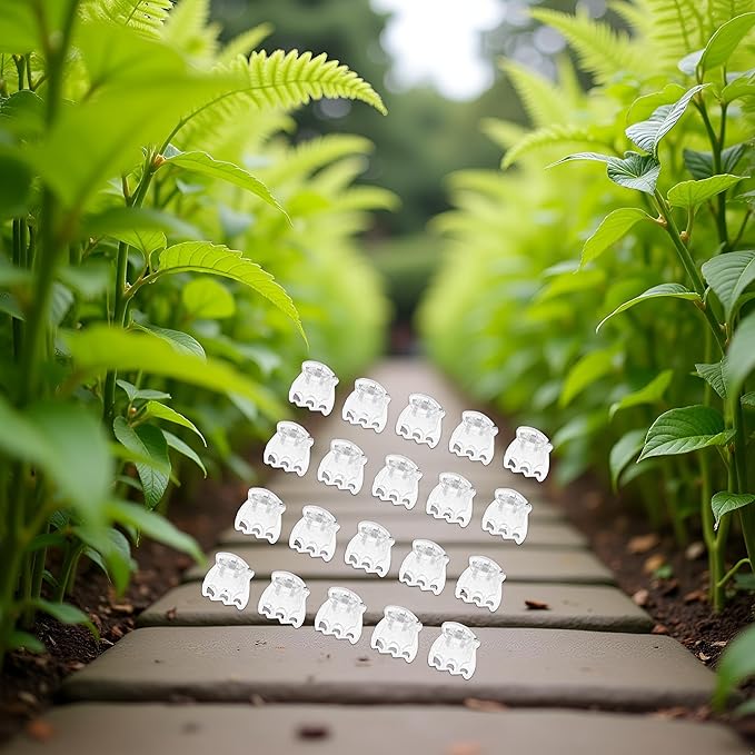 50Pcs Plant Orchid Clips Flowers Support Clear Fixer for Garden Vine Stem Plants Climbing Clasp for Supporting Stems Vines Grow Upright, 6 Claws Orchid Clips Butterfly Plant Support Structures