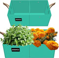 2 Pcs 8 Gallon Rectangle Grow Bags for Growing Vegetables, Reusable Plant Containers for Herbs, Flowers and Fruits, Green