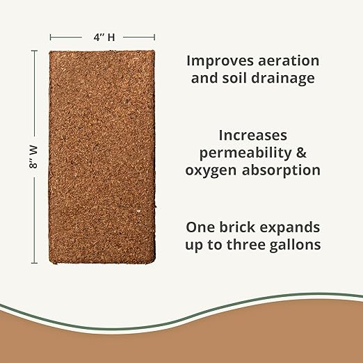 Coco Coir Brick (650gms) + Char Bliss (1 Qt) - Coco Coir Brick & Organic Biochar for Plants - Organic Coco Coir for Plants - Biochar Soil Amendment - Charcoal for Plants - Garden Soil Potting Mix