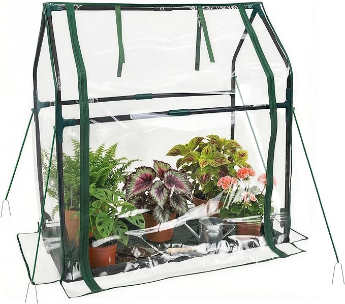 Mini Greenhouse 36"×18"×33" Small Greenhouse Seed Starting Waterproof Floor Mat Portable Greenhouse Patio Balcony and Garage Indoor & Outdoor