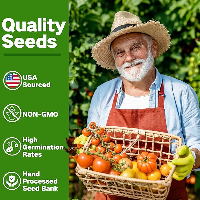 Lush&Dew Year-Round USDA Zone 6 Heirloom Survival Seed Kit, 32 Varieties 30,000+ Seeds for Planting Vegetables Herbs, Gardening Gifts for Women Men, Raised Garden Bed, Greenhouse Indoor Outdoor