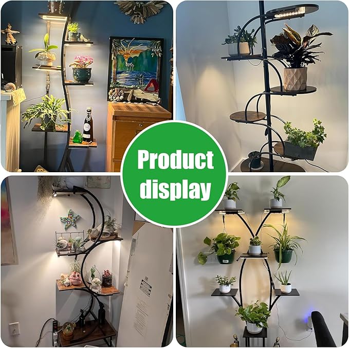 RWNTAO 3 Head 7.8 Inches LED Grow Light Strips, Grow Lamps for Indoor Plants Full Spectrum 3000K, 72 LEDs Plant Light Strips with 3/9/12H Timer, 10 Dimmable Levels for Seedling Succulent