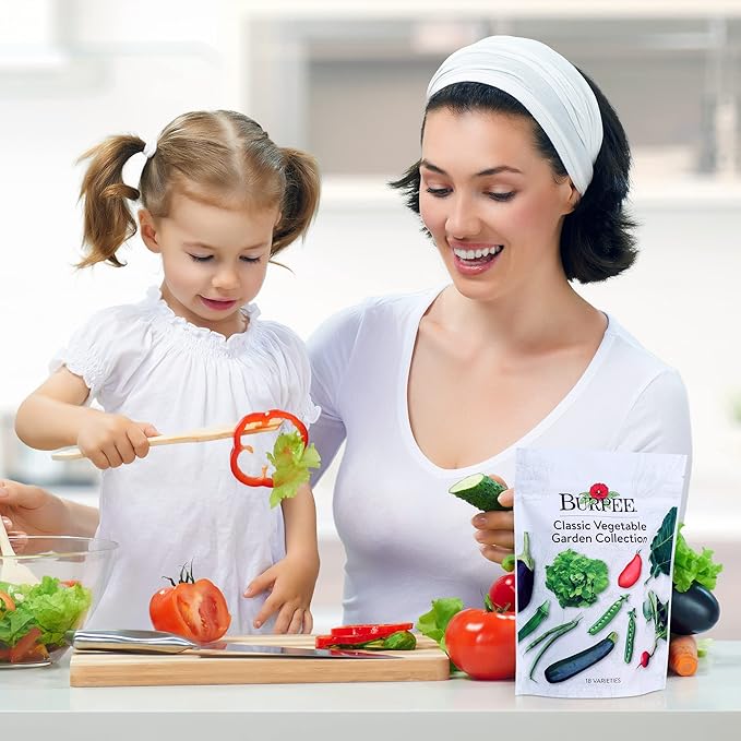 Burpee Heirloom Vegetable Seeds - 15,000+ Seeds - Beans, Beets, Cauliflower, Celery, Collards, Cucumber, Eggplant, Kale, Lettuce, Okra, Onion, Pea, Sweet Pepper, Radish, Squash, Tomato, Turnip