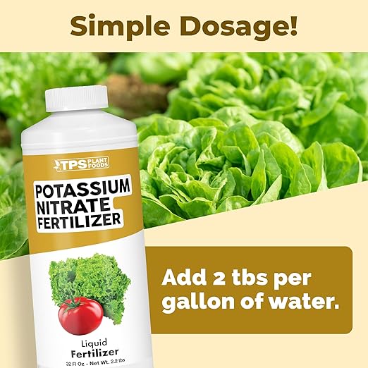 Potassium Nitrate Fertilizer – Liquid Nitrogen & Potassium Supplement for Faster Growth & More Blooms, 32 oz