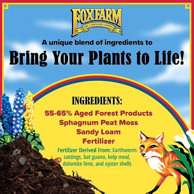 FoxFarm Original Planting Mix, 1cu ft - for In-Ground Planting, All Gardening Applications - Holds Moisture, Improves Garden Yields and Decreases Watering Frequency