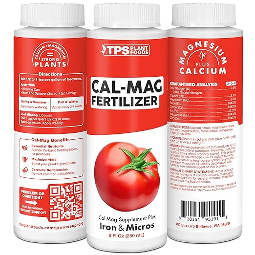 Cal-Mag for Plants Plus Iron and Micros, Calcium and Magnesium, Prevent Common Deficiencies, 2-0-0 CalMag Liquid Plant Fertilizer, 1 Gallon