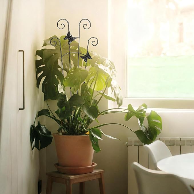 30'' Larger Plant Trellis Indoor, Expandable Metal Trellis for Climbing Plants Indoor, House Plant Climbing Support for Monstera Hoya Pothos, 4P