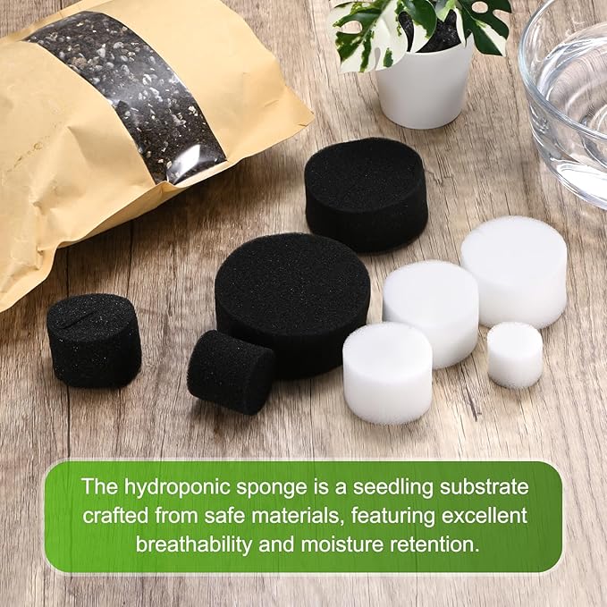 30-Pack Hydroponics Sponges, 2.76 Inch Growing Media Cylindrical Sponges for Planting Gardening Tool/Grow Seedlings/Home Vegetable Flower, Soilless Cultivation Seedling [White]