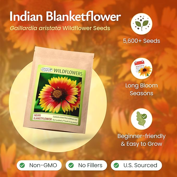 Created By Nature Indian Blanketflower Seeds, 5,640 Perennial Seeds