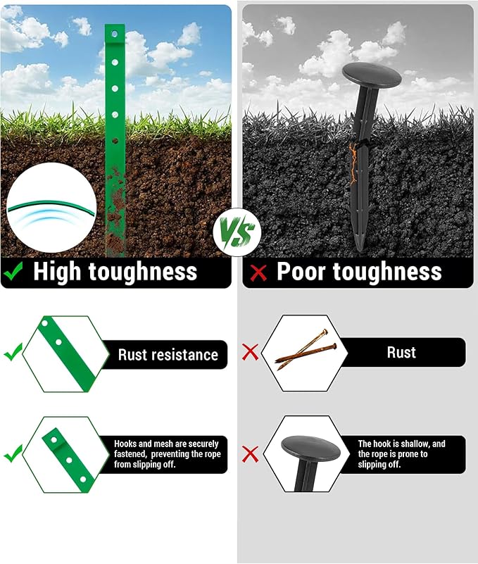 20Pcs Landscape Edging Garden Stakes,10 Inch Metal Garden Stakes,Fence Stakes,Metal Stakes for Edging,Terrace Board,Grass Barrier,Garden Edging Coil (Green1)