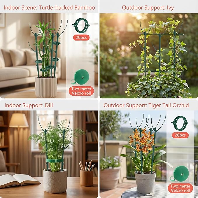 5pack Adjustable Plant Support Pole–Stackable Indoor/Outdoor Support Pole with Clamps,Suitable for Monstera Pothos Philodendron Climbing Plants,Garden Accessories, Perfect Replacement for Plant Stakes