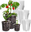 30 Packs 6.7/5/4 Inch Reinforced Clear Nursery Pots with Drainage Hole, Transparent Variety Pack Plastic Plant Pot Seedling Planter for Vegetable Propagation, Root Cutting, Seed Starting