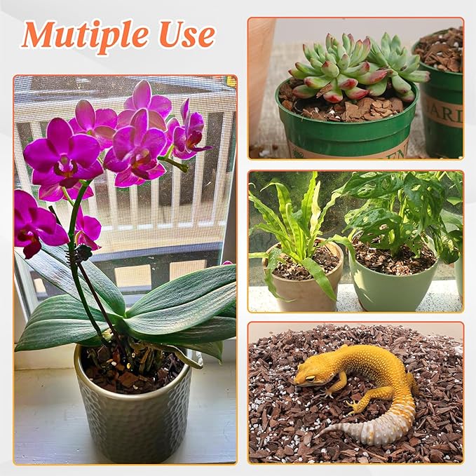 Orchid Bark Potting Mix - 18QT Natural Orchid Potting Mix for Repotting, Blended with Small Pine Bark and Perlite to Provide Ideal Ventilation and Good Drainage for Orchids and Other Potted Plants