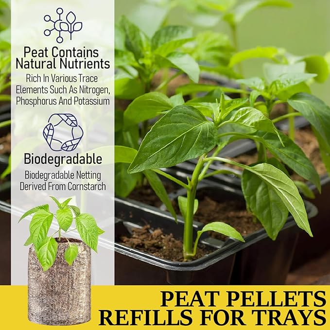 Legigo 50 Pcs 40mm Seed Starter Peat Pellets Pods for Seedlings- Compressed Seed Starting Pellets Seed Starter Pods Plugs Soil Peat Pods for Starting Seeds, Garden Planting Herb Flower Vegetables