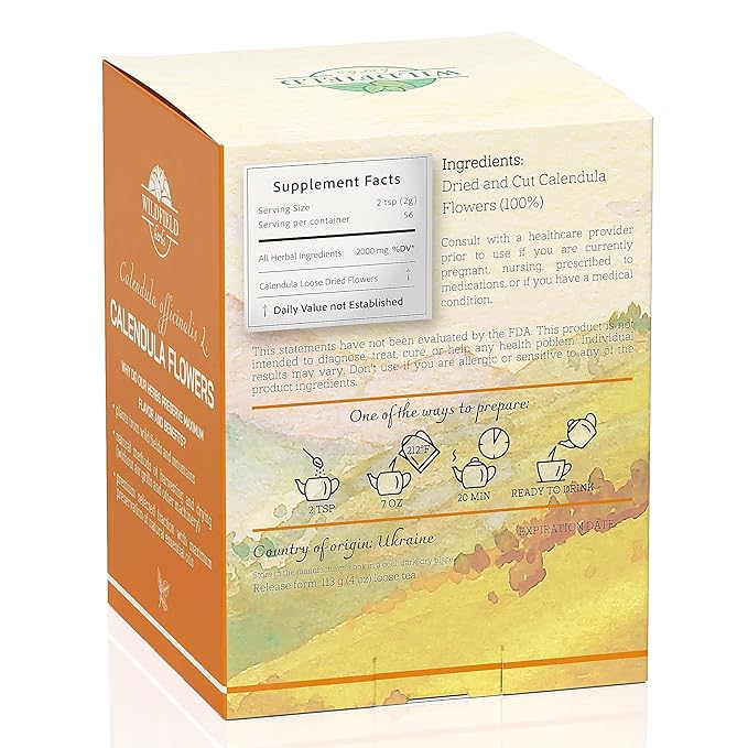 4 oz. Calendula Tea Dried Calendula Flowers Herb Herbal Marigold Tea - 113g Herb