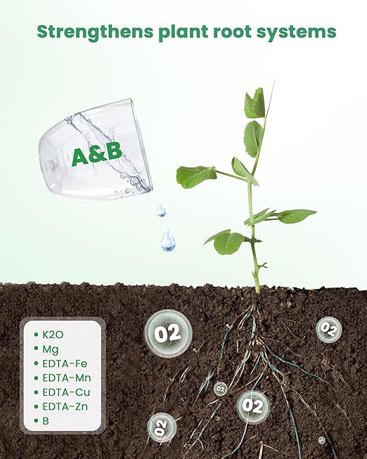 Plant Food Hydroponics Nutrients Supplies Hydroponic Growing System General A&B Plants Food for Vegetables Fruits Flowers Thrive - Indoor Herb Garden Plants Accessories