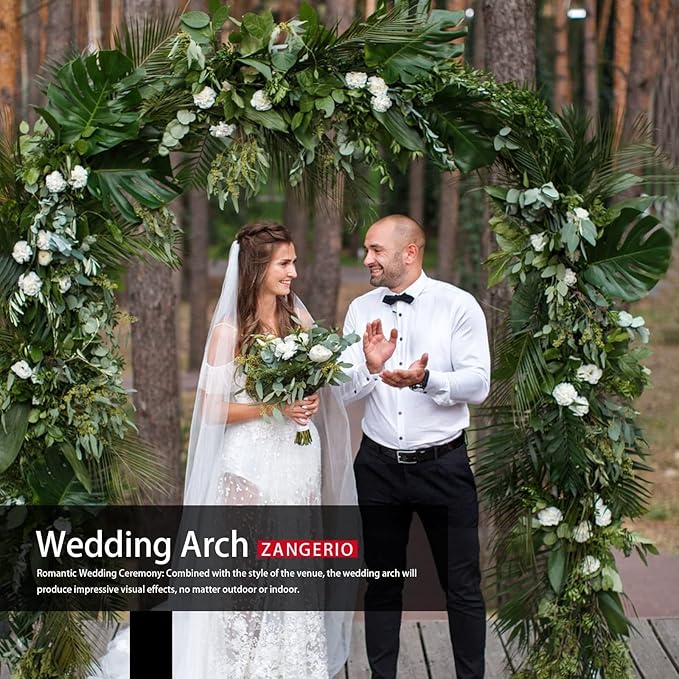 Garden Arch Trellis for Climbing Plants Outdoor Wedding Arches for Ceremony Black Metal Garden Arbor Indoor Garden Arches for Party Decoration 7.9ft Wide X 6.4ft High (Brown)
