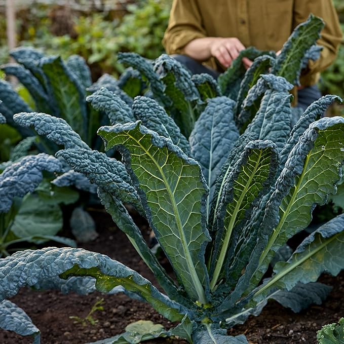 Burpee Lacinato Kale Seeds (Dinosaur Kale) - Heirloom, Tuscan Black Kale