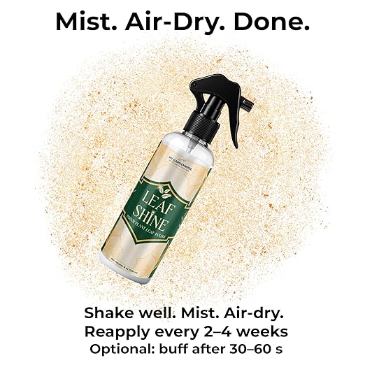 Leaf Shine Spray for Indoor Plants – Plant Leaf Cleaner & Shine for Real House Plants – Fragrance-Free, Non-Sticky, Streak-Free Finish, 8 fl oz
