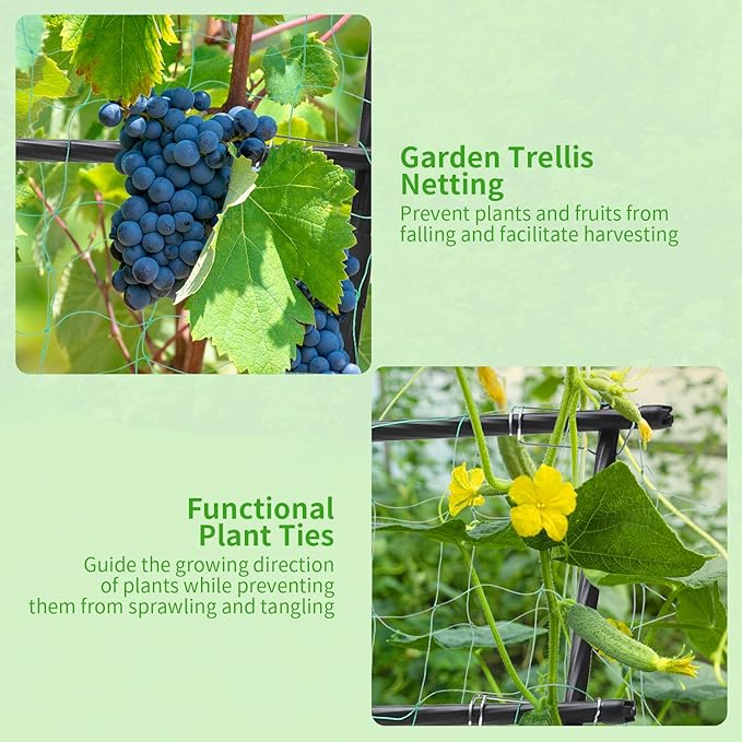 Garden Trellis for Climbing Plants, 6ft Cucumber Trellis for Raised Bed, Pea Grape Vine Tomato Trellis Cattle Panel A Frame Vegetable Plant Support Outdoor for Backyard, Black