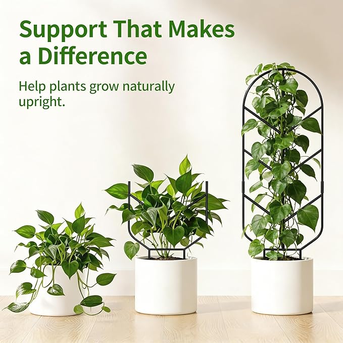 4 Pack 30'' Large Metal Plant Trellis for Climbing Plants, Tall Plant Support for Indoor & Outdoor Use, Modern Decorative Trellis for Potted Plants (4 Pack)