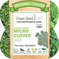 Flawn Seed Kits Micro Clover Seed, 1.1 Oz, Organic Coated, Eco-Friendly, Low Growing, Low Maintenance, Lawn Alternative, Compostable Pouch, Seed up to 250 Sqft
