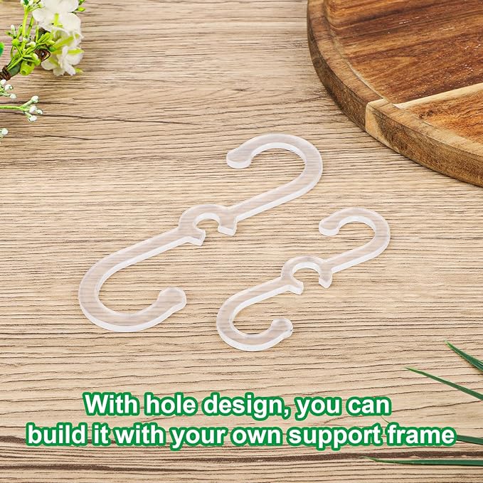 BOXOB 4pcs Plant Stem Support, 2 Sizes Plant Stem Holder Hook Monstera Stabilizer for Indoor Outdoor Climbing Houseplant Growth Accessories (Clear)