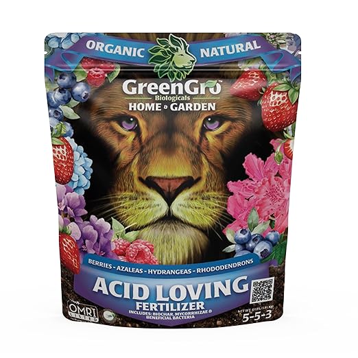 GreenGro Acid Loving Organic Fertilizer - 4 Pound Bag | Outdoor & Indoor Plant Food | Great for Flowers & Houseplants |