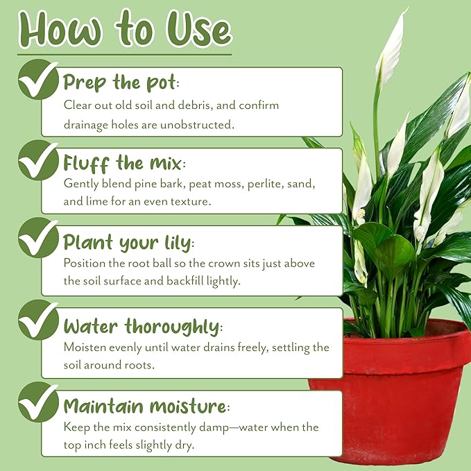 Soil Sunrise Peace Lily Potting Soil Mix (12 Quarts) for Planting, Growing, or Repotting Peace Lily Plants