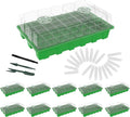 Gardzen 10 Pack 40 Cell BPA Free Seed Starter Tray Kit - Reusable Plant Germination Trays with Adjustable Vents, Sowing Tool & Labeling Set for Indoor Gardening Vegetables Herbs Flowers