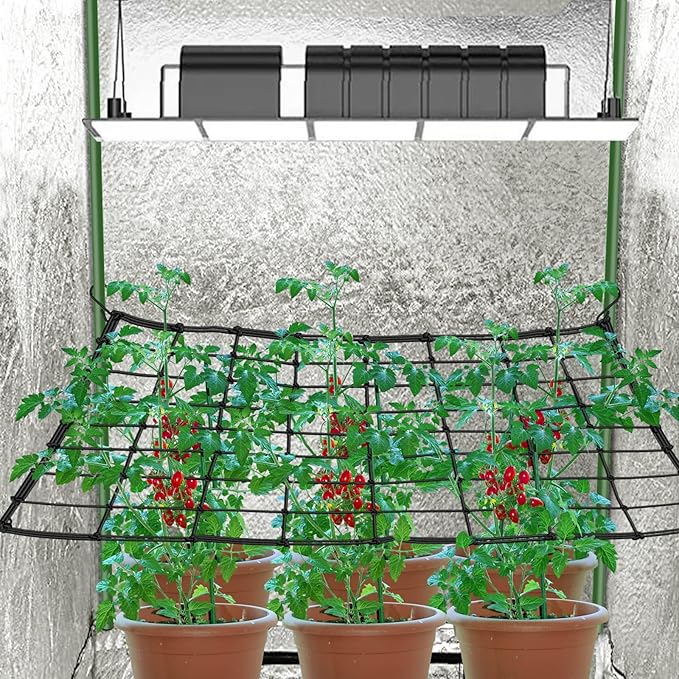2 Pack 4x4 Trellis Netting for 4x4/8x4 Grow Tent, Heavy Duty Elastic Scrog Net with Hooks for Indoor Plant Growing Tents, Flexible Trellis Net Support for Hydroponics,Outdoor Climbing Plant