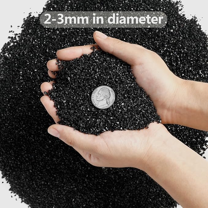 5lb Succulents and Cactus Black Sand, Décor & Additive Tiny Stones,DIY Rocks Gravel for Bonsai, Fairy Gardening, Terrarium, Vases Fillers