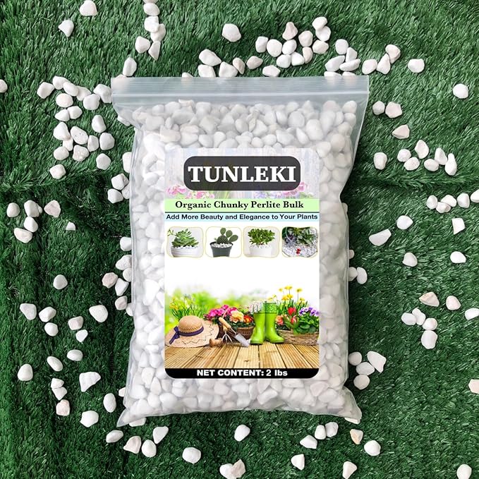 1lb/2lb Chunky Perlite for Plants Horticultural Coarse Pearlite for Enhanced Drainage and Ventilation for Indoor Outdoor Plants (2lb)