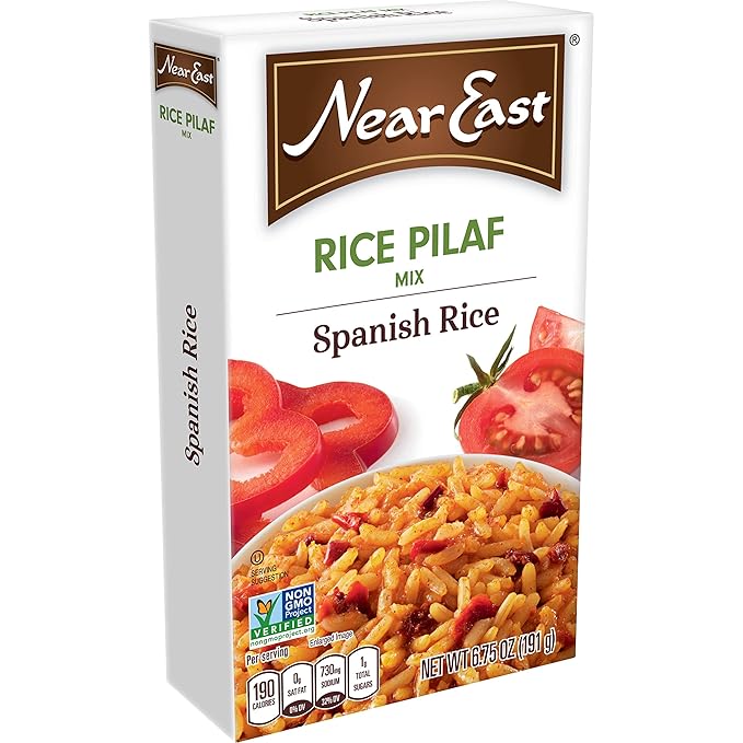 Near East Rice Pilaf Mix, Spanish Rice, 6.75oz Boxes (12 Pack)