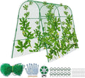 codree Cucumber Trellis for Raised Bed, 63 x 63 Inch U-Shape Garden Trellis for Climbing Plants Outdoor, Metal Arch Trellis with Climbing Net Clips for Growing Vine Vegetable, Tomato, Bean, Zucchini