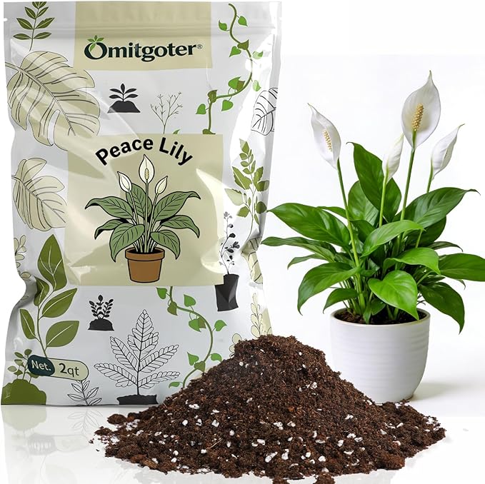 Premium Peace Lily Potting Soil 10qt– All Natural, Well-Draining & Breathable Soil for Peace Lily & Indoor Plants
