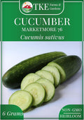 TKE Farms & Gardens - Marketmore 76 Cucumber Seeds for Planting, 200+ Non-GMO Heirloom Seeds, Grow Crisp, Sweet Cucumbers with a Long Harvest Window, Easy to Grow, Includes Instructions
