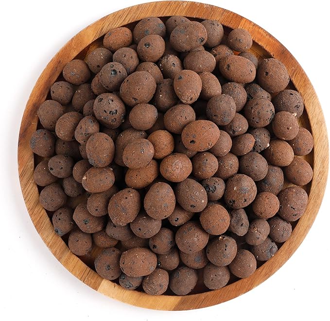 2 Liters Leca Expanded Clay Pebbles 0.4''-0.7'' Grow Media Porous Stones Natural Clay Aggregate Pellet Ventilation Drainage Water Purification Ceramsite for Hydroponics, Orchids, Aquaponics