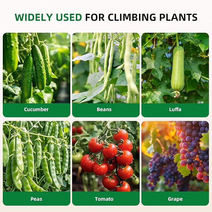 Cucumber Trellis for Raised Bed, U-Shape Garden Arch Metal Support for Climbing Plants, Metal Arch Plant Support Vegetables Trellis, Plant Support for Vine Outdoor(Black, 63*30*47inch(L*W*H))